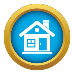 Fototapeta premium House icon blue vector isolated on white background for any design