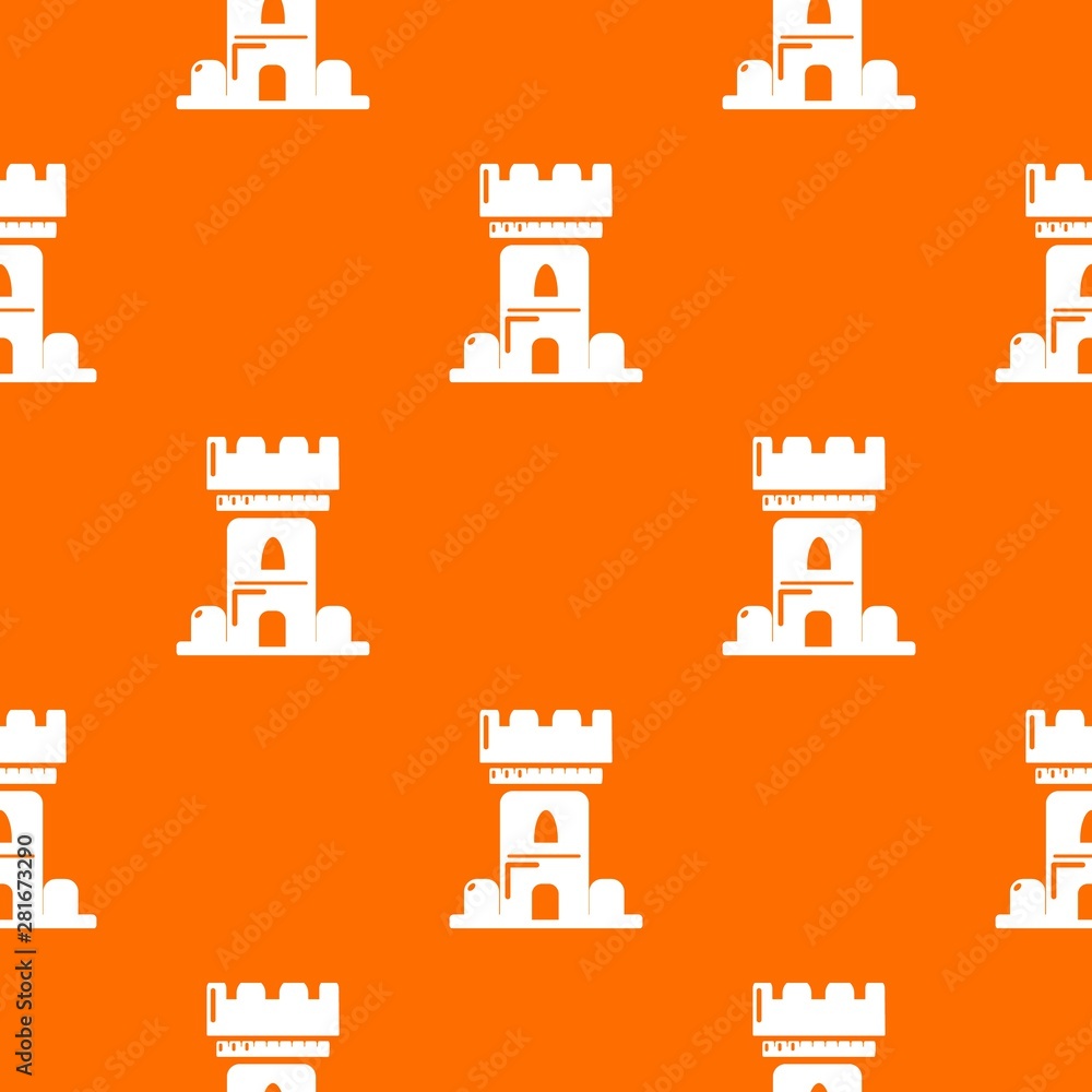 Poster castle tower pattern vector orange for any web design best