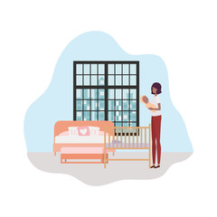 Isolated mother with baby design