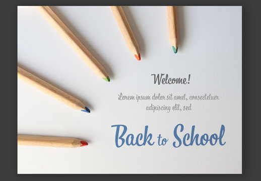 Back to School Banner Layout with Pencils