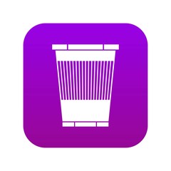 Trash can icon digital purple for any design isolated on white vector illustration