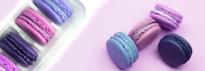 colorful macaroon. A french sweet delicacy, macaroons variety closeup