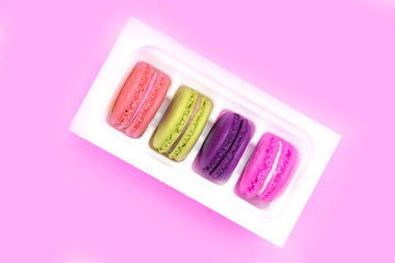 colorful macaroon. A french sweet delicacy, macaroons variety closeup