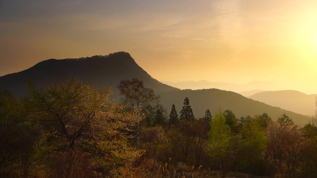 Sunrise at mountains,  Aoki,  Nagano prefecture