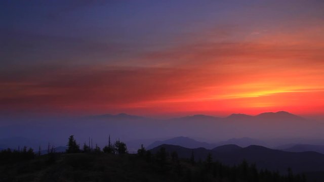 View of mountains at sunrise,  Ueda City,  Nagano Prefecture