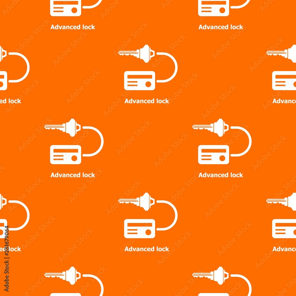 Poster advanced lock pattern vector orange for any web design best