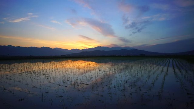 View of field and mountains&nbsp;Hatatake&nbsp;and Asama,  Ueda,  Nagano&nbsp;