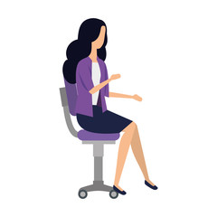 elegant businesswoman worker seated in office chair