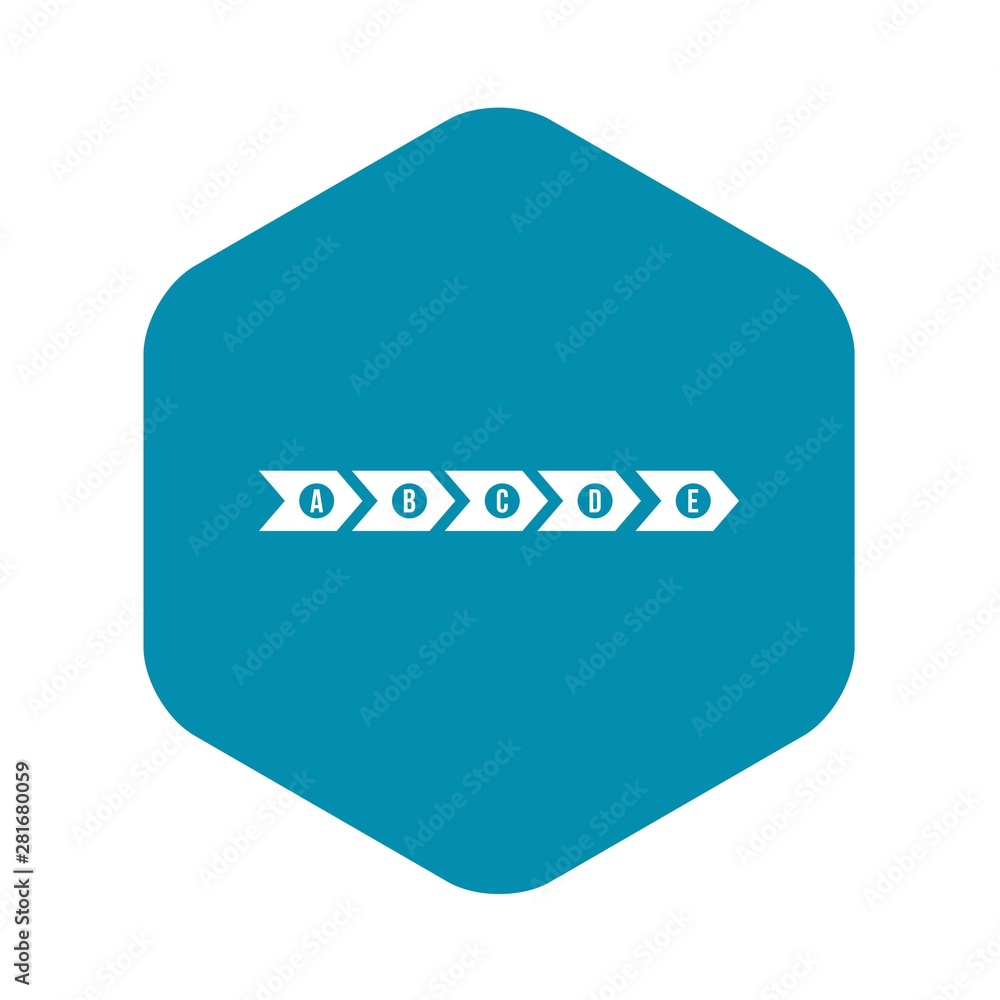Poster step by step infographic icon. simple illustration of step by step infographic vector icon for web d
