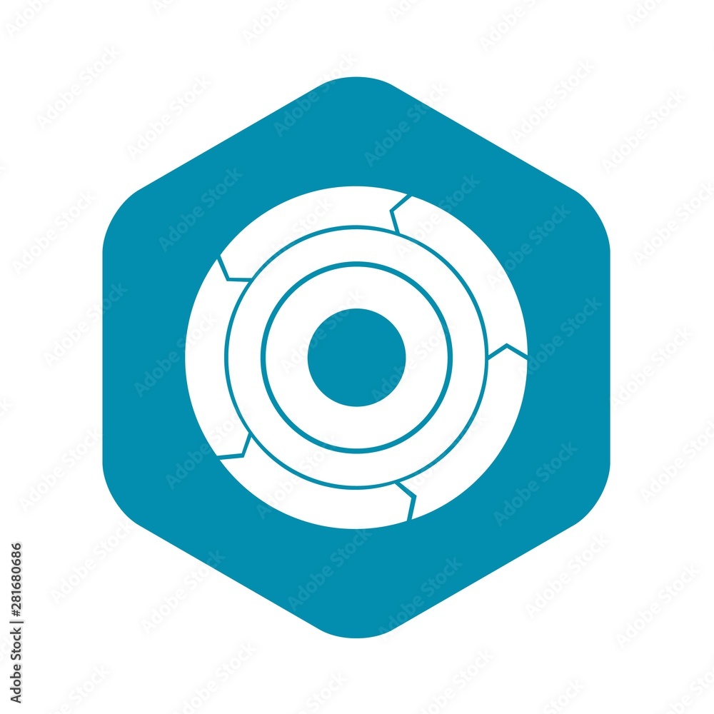 Poster chart pie with arrows icon. simple illustration of chart pie with arrows vector icon for web design
