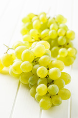 Tasty green grapes. White grape.