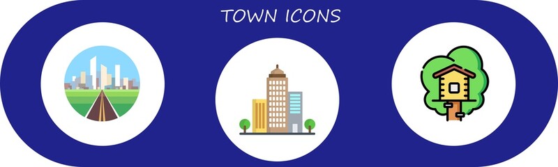 town icon set