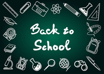 Back to School poster, banner or label template. Vector illustration