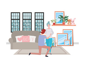 Isolated pregnant woman and man design