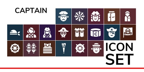 captain icon set