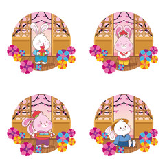 mid autumn chinese festival cartoon