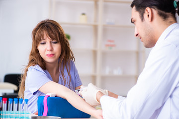 Blood transfusion in hospital clinic