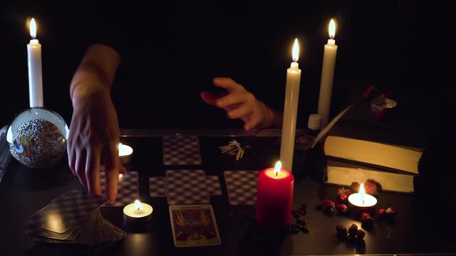 Tarot Cards Seance Black Magic Future Prophecy Mystic Ritual Oracle Medium Psyhic Esoteric Halloween Paranormal
