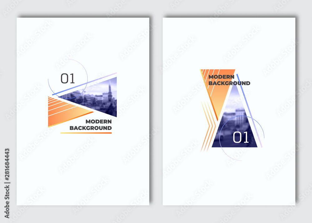 Wall mural brochure design. flyer layout template. modern background. vector presentation slide. elements for m