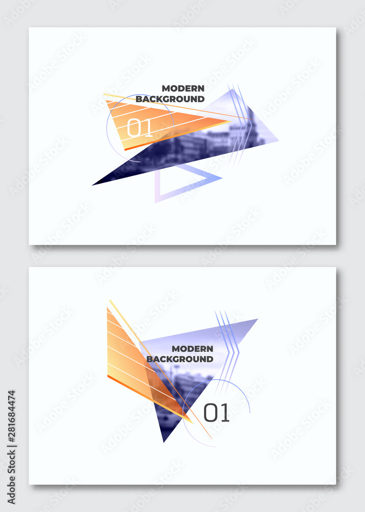 Wall mural brochure design. flyer layout template. modern background. vector presentation slide. elements for m