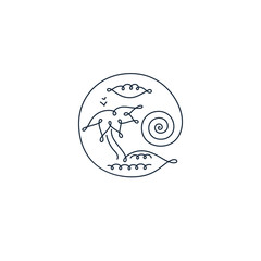 Continuous one line icon sea landscape