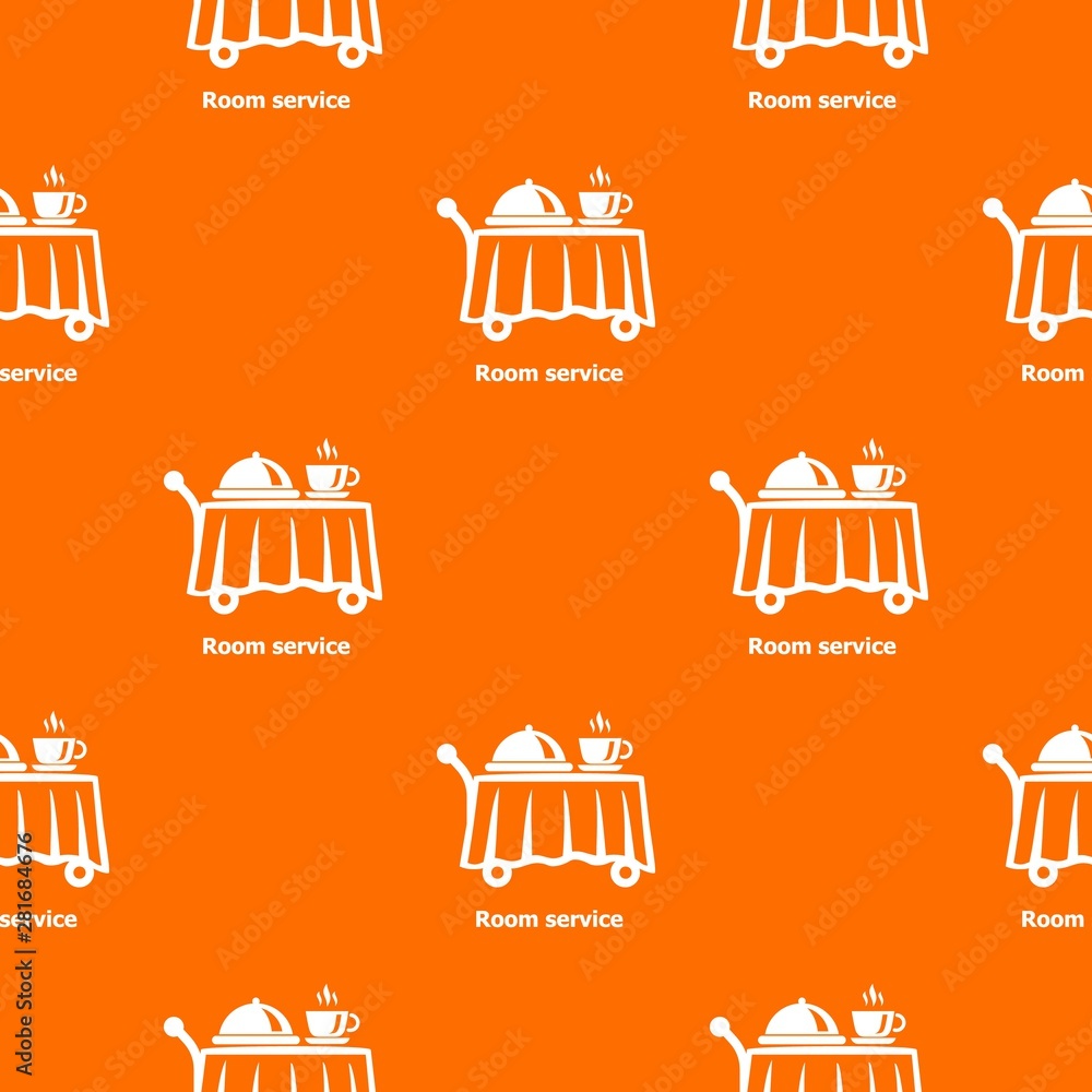 Poster room service pattern vector orange for any web design best