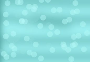 Blurred light blue  turquoise hue  background with blur round bokeh. circle soft light tones