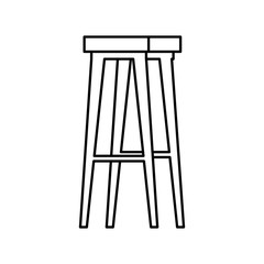 wooden bench forniture isolated icon