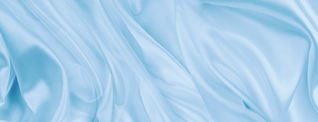 Blue silky fabric texture