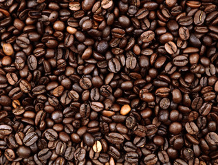 Fototapeta premium Zbliżenie ziaren kawy