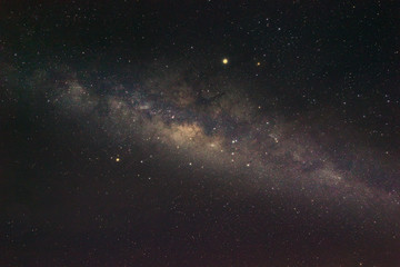 Obraz na płótnie Canvas Milky Way Galaxy rising in Sabah Malaysia Asia. Image contain noise and grain due to high ISO. Image also contain soft focus and blur due to long exposure and wide aperture.