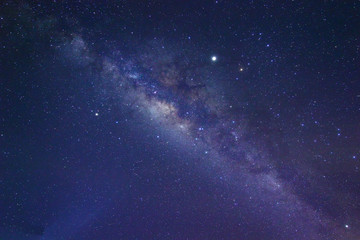 Fototapeta na wymiar Milky Way Galaxy rising in Sabah Malaysia Asia. Image contain noise and grain due to high ISO. Image also contain soft focus and blur due to long exposure and wide aperture.
