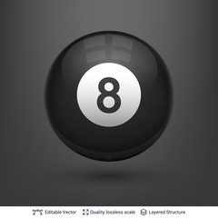 Billiard snooker pool ball with number.
