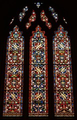 Jersey, U.K. August 2nd 2019, St Martin's church 19th century stained glass window.