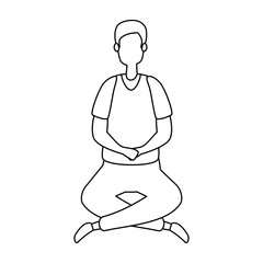 elegant businessman seated in lotus position