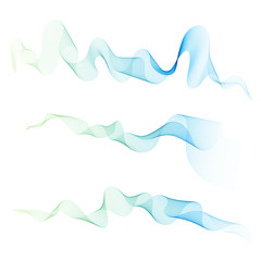 Abstract waves on the  white background. Transparent lines