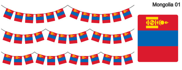 モンゴルの国旗のガーラーンド　ベクターデータ（bunting garland）