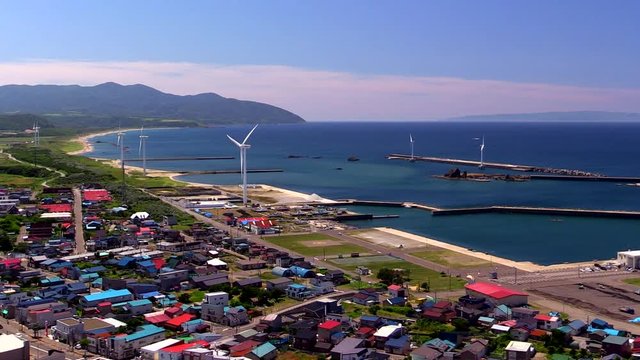 Town near sea, Seta, Kuon, Hokkaido, Japan