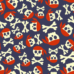 Seamless pattern with skulls