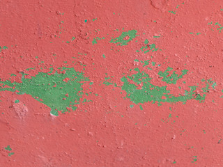 Texture. Peeling paint on metal. Fragment. Layers of colored paint.