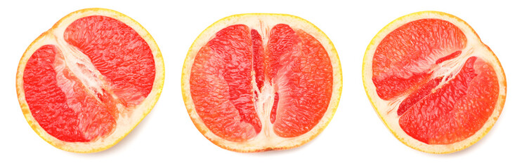 healthy food. grapefruit isolated on white background. top view