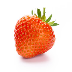 Fresh strawberries closeup on a white background. Isolated - Image