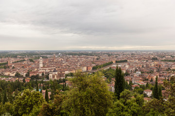 Fototapeta na wymiar Panoramic view of the city of Verona in northern Italy.The city is the setting for Shakespeares Romeo & Juliet.