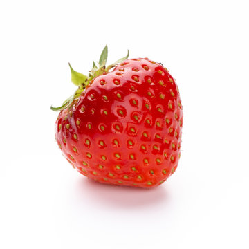 Fresh strawberries closeup on a white background. Isolated - Image