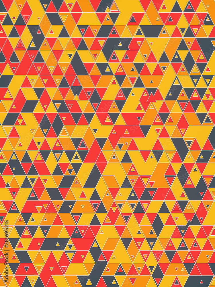 Poster Modern background with cool triangular shapes pattern. 3d rendering