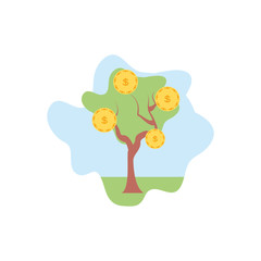 tree plant nature with coins money