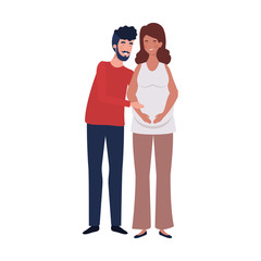 Isolated pregnant woman and man design