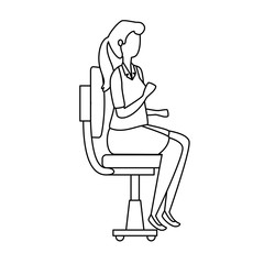 Fototapeta na wymiar elegant businesswoman worker seated in office chair