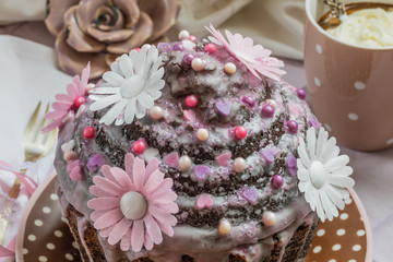 Obraz na płótnie Canvas Makro rosa Schokoladen cup cake 