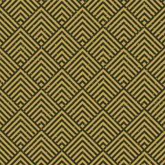 Naklejka premium Seamless kraft paper brown and black grunge art deco square chevrons pattern vector